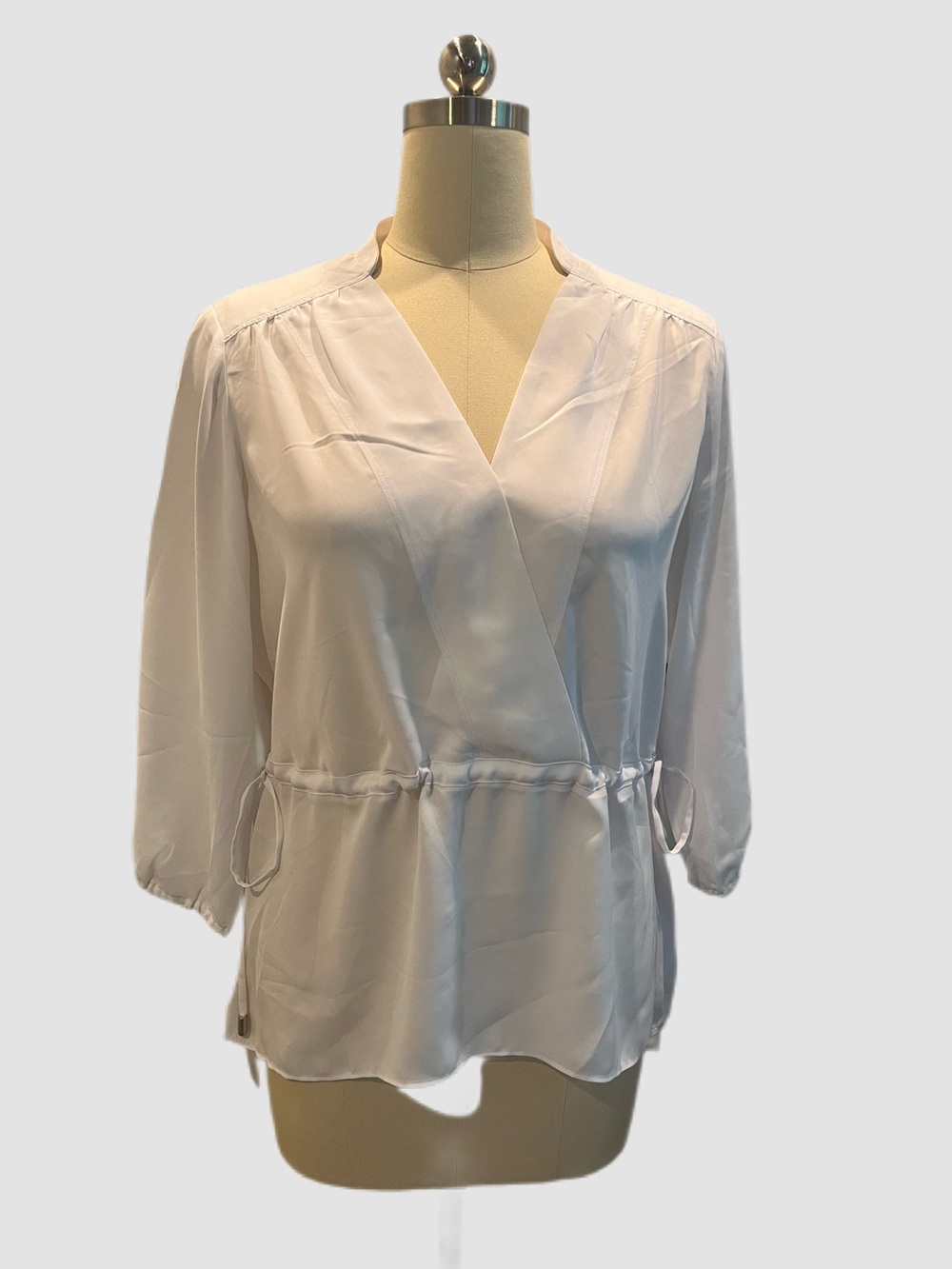 Carlisle Etcetera Sustainable Collection White Popover Top NWT